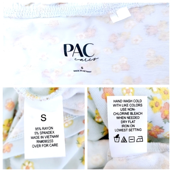 PacSun PacCares Blue Floral Crop Top Small Button-Down Ruffle Trim Sleeveless - Picture 4 of 4